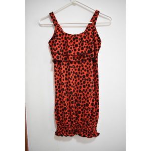 seductive animal print red top
